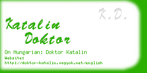 katalin doktor business card